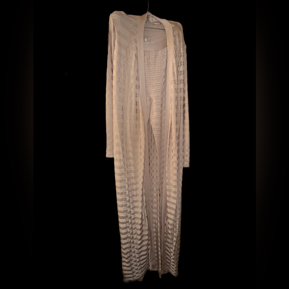 Chic Light Pink Long Cardigan